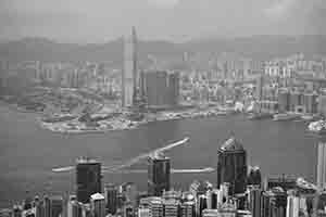 Victoria Harbour viewed from the Peak, 11 June 2017