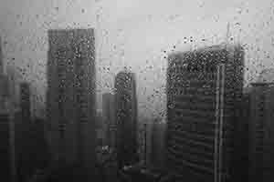 Sheung Wan in rainy weather, Hong Kong Island, 13 June 2017