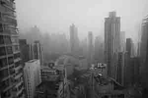 Sai Ying Pun in rainy weather, Hong Kong Island, 15 June 2017