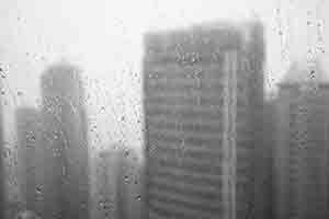 View through a window in rainy weather, Sheung Wan, 15 June 2017