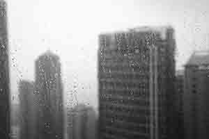 View through a window in rainy weather, Sheung Wan, 17 June 2017