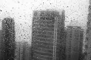 View through a window in rainy weather, Sheung Wan, 18 June 2017