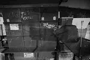 Closed stall with graffiti, Sheung Wan, 20 June 2017
