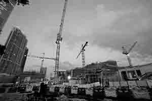 Construction of the M+ building, West Kowloon Cultural District, 22 June 2017