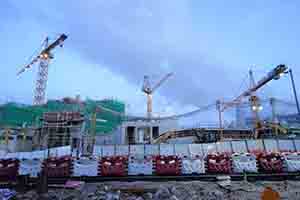 Construction of the M+ building, West Kowloon Cultural District, 22 June 2017