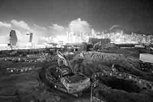 Construction taking place on the site of the West Kowloon Cultural District, 22 June 2017