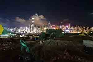 Construction taking place on the site of the West Kowloon Cultural District, 22 June 2017