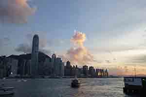 Victoria Harbour viewed from Tsim Sha Tsui, Kowloon, 23 June 2017