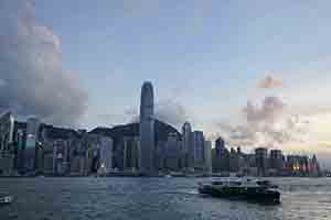 Victoria Harbour viewed from Tsim Sha Tsui, Kowloon, 23 June 2017