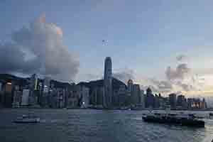 Victoria Harbour viewed from Tsim Sha Tsui, Kowloon, 23 June 2017