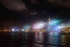 Victoria Harbour at night, 23 June 2017