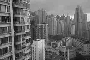A view towards Sai Ying Pun in cloudy weather, Hong Kong Island, 24 June 2017