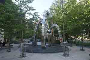 Artwork by Kwok Mang Ho (Frog King) outside the Ho Man Tin MTR station, Kowloon, 28 June 2017