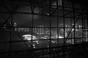 Hong Kong Stadium - a view through a window in Tai Hang, 30 June 2017