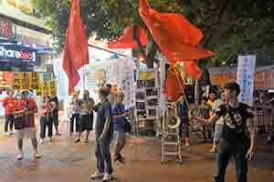 Pro-China group waving Chinese flags, Tin Hau, 4 June 2017