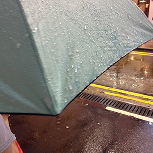 Raindrops on an umbrella, Sheung Wan, 18 June 2017