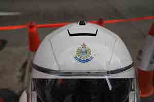 Hong Kong Police helmet, Wanchai, 1 July 2017