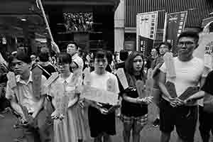 Young protesters at the annual pro-democracy march from Victoria Park, Hennessy Road, Wanchai, 1 July 2017