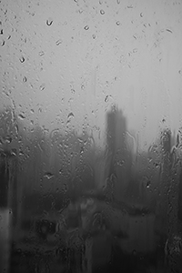 View through a window in rainy weather, Sheung Wan, 3 July 2017