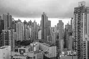 Sai Ying Pun in cloudy weather, Hong Kong Island, 3 July 2017