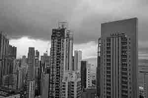 Sai Ying Pun in cloudy weather, Hong Kong Island, 3 July 2017