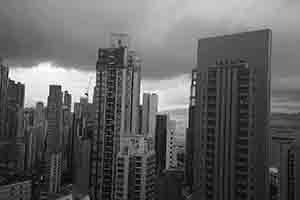 Sai Ying Pun in cloudy weather, Hong Kong Island, 3 July 2017