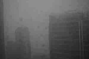 View through a window in rainy weather, Sheung Wan, 18 July 2017