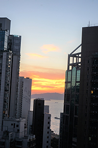 Sunset, viewed from Sheung Wan, 25 July 2017