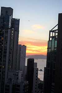 Sunset, viewed from Sheung Wan, 25 July 2017