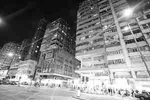 Buildings at night, Kowloon, 28 July 2017