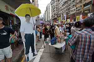 Paper figure of Xi Jinping, annual pro-democracy march from Victoria Park, Hennessy Road, Causeway Bay, 1 July 2017