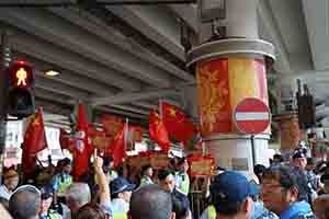 Pro-China counter-demonstrators rally against the annual pro-democracy march, Wanchai, 1 July 2017