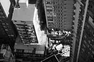 Light and shadows on roofs, Sheung Wan, Hong Kong Island, 14 August 2017