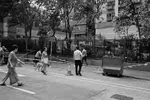 Cleaning up after Typhoon Hato, Queen Street, Sheung Wan, 24 August 2017
