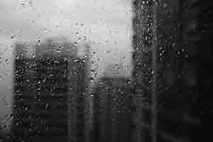 Rainy weather caused by Severe Tropical Storm Pakhar, viewed through a window, Sheung Wan, 27 August 2017