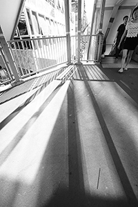 Light and shadow on a footbridge, Granville Road, Tsim Sha Tsui, 10 September 2017