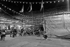 A matshed theatre for Chinese opera during the Hungry Ghost Festival, near the Sun Yat Sen Memorial Park, Sheung Wan, 14 September 2017