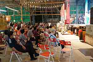 A matshed theatre for Chinese opera during the Hungry Ghost Festival, near the Sun Yat Sen Memorial Park, Sheung Wan, 14 September 2017