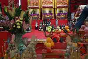 Temporary shrine for the Hungry Ghost Festival, near the Sun Yat Sen Memorial Park, Sheung Wan, 14 September 2017