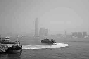 Ferry leaving for Macau, Victoria Harbour, 17 September 2017