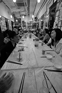 Dinner after a Para Site art space exhibition opening, Quarry Bay, 22 September 2017