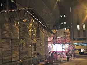 A matshed theatre for the Hungry Ghost Festival on Hill Road, Shek Tong Tsui, 17 September 2017