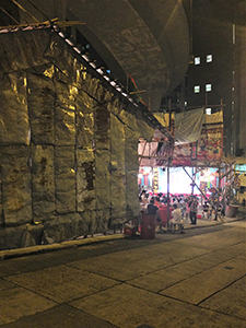 A matshed theatre for the Hungry Ghost Festival on Hill Road, Shek Tong Tsui, 17 September 2017