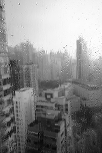 View through a window in rainy weather, Sheung Wan, 9 September 2017