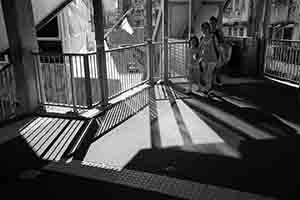 Light and shadow on a footbridge, Granville Road, Tsim Sha Tsui, 10 September 2017