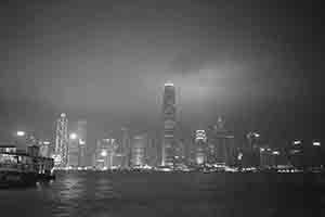 Victoria Harbour in mist, 18 November 2017