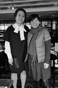 Teresa Kwong (left) and Connie Lam (right), in a restaurant in the Hong Kong Arts Centre building, Harbour Road, Wanchai, 23 November 2017