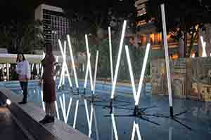 Light installation, Lumieres Hong Kong festival, Statue Square, Central, 24 November 2017