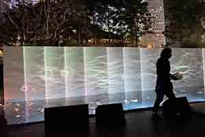 Light installation by KIngsley Ng, Lumieres Hong Kong festival, Chater Garden, Central, 24 November 2017