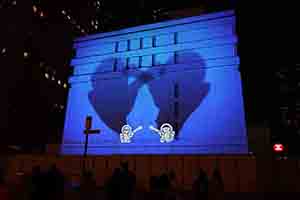 Projection on General Post Office Building, Lumieres Hong Kong festival, Edinburgh Place, Central, 24 November 2017